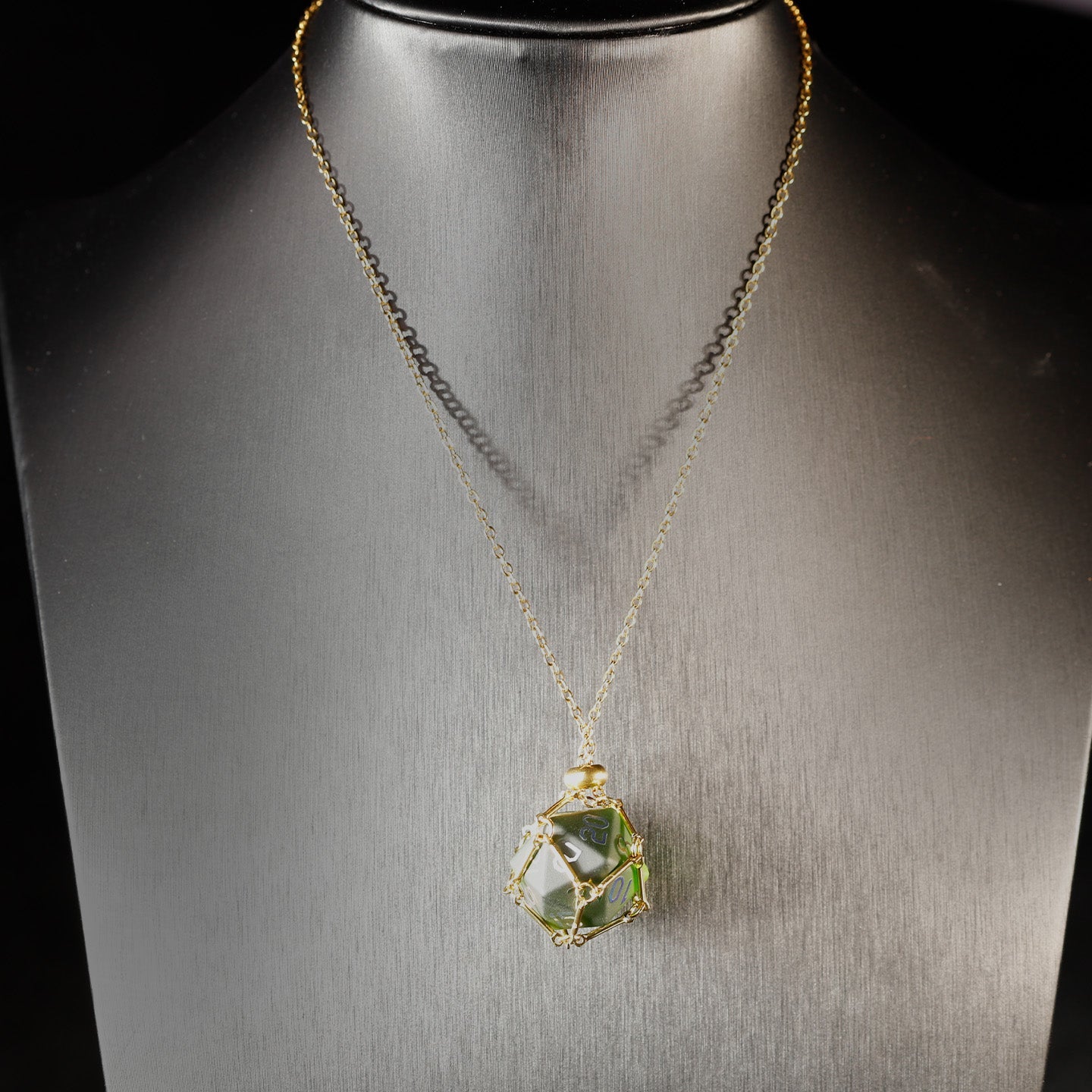 オリーブグリーンメッキ 7ピース 多面体ダイスセット