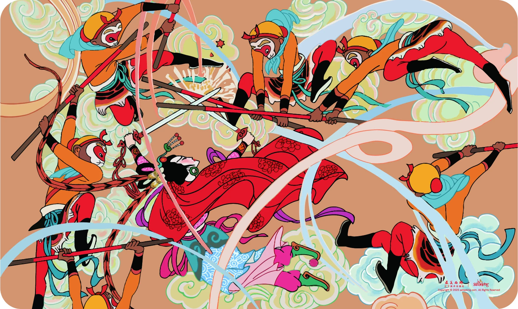 Three Battles with the White Bone Demon playmat artwork